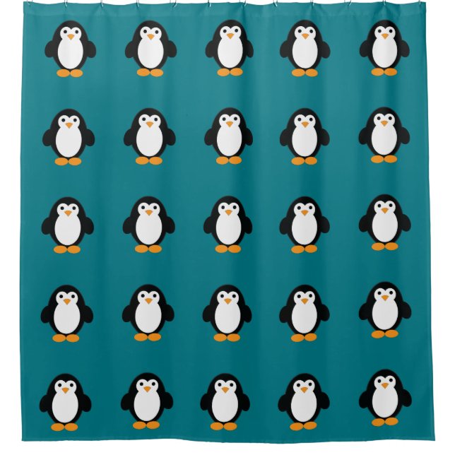 Cortina De Ducha Cute Personalizado Penguin (Anverso)