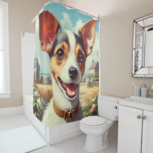 Cortina De Ducha Cute Toy Fox Terrier Pintura