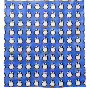 Cortina De Ducha Cuto pingüino Personalizado Personalizado azul acu