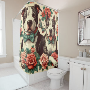 Cortina De Ducha Cuto Vintage American Pit Bull Terrier