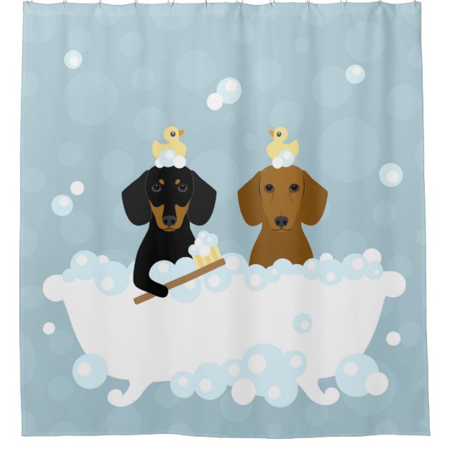 Cortina de ducha Dachshund (Anverso)