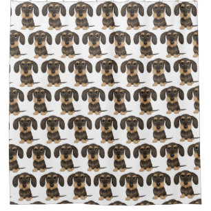 Cortina De Ducha Dachshund con cable   Perro Cute Teckel Patterado