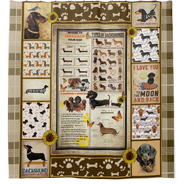 Cortina De Ducha Dachshund Knowledge Blanket Gift (Anverso)