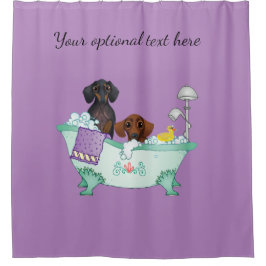 Cortina de ducha Dachshund púrpura