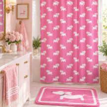 Cortina de ducha Dachshund rosa Doxie Baño