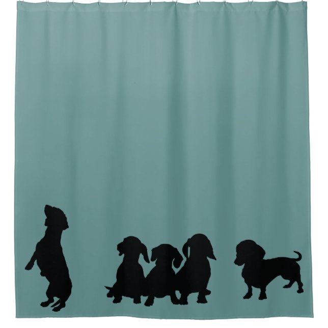 Cortina de ducha Dachshund Silhouette (Anverso)