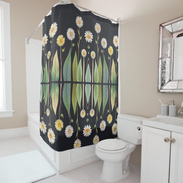 Cortina De Ducha Daisy está de noche (In situ)