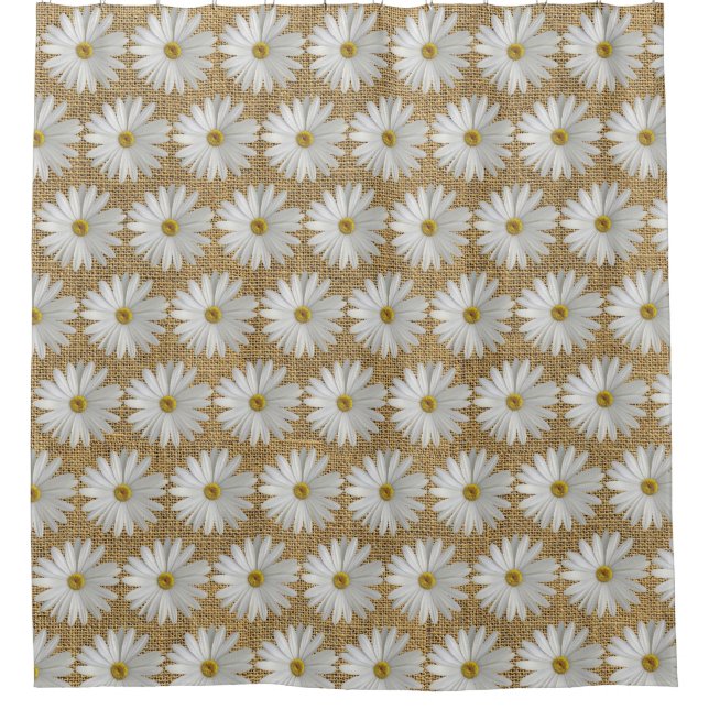 Cortina De Ducha Daisy Flowers Burlap (Anverso)