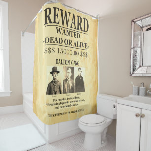 Cortina De Ducha Dalton Gang 💰 Rewards Ofrecida A WANTED