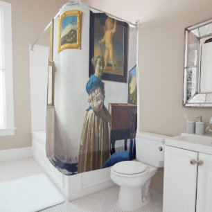 Cortina De Ducha Dama de pie ante un virginal, Johannes Vermeer