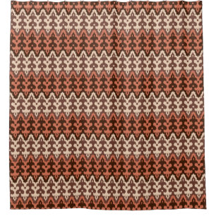 Cortina De Ducha Damasco de Ikat del marroquí, Brown, de color topo