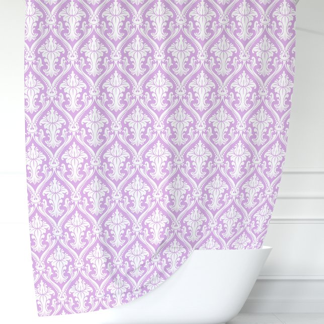 Cortina De Ducha Damasco morado y blanco (Subido por el creador)