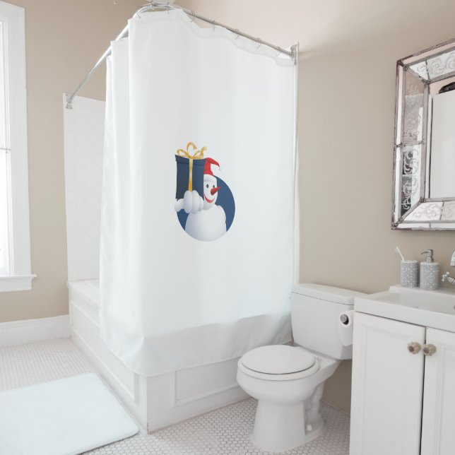 Cortina De Ducha Dando a Snowman... (In situ)