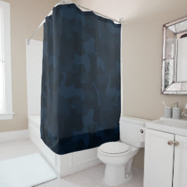 Cortina De Ducha Dark Blue Camo Abstract