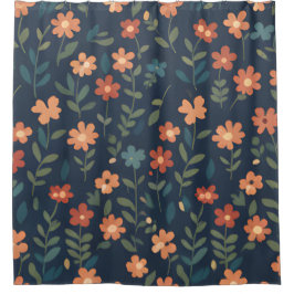Cortina De Ducha Dark Navy Simple Meadow