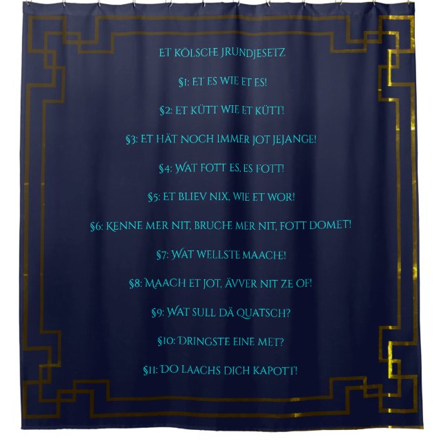 Cortina De Ducha Das Kölsche Grundgesetz – Köln Cologne Jugendstil (Anverso)