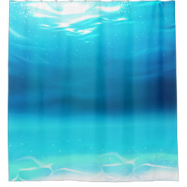 Cortina de ducha de agua azul océano