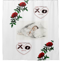 cortina de ducha de amor blanco día de San Valentí