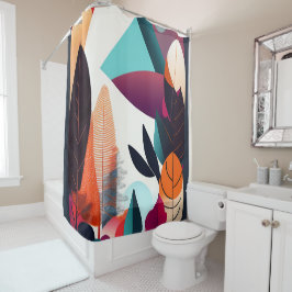 Cortina de ducha de arte moderno de mediados del s