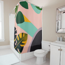 Cortina de ducha de arte moderno de mediados del s