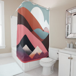 Cortina de ducha de arte moderno de mediados del s