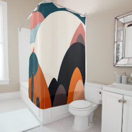 Cortina de ducha de arte moderno de mediados del s