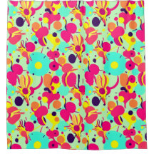Cortina de ducha de arte pop funky