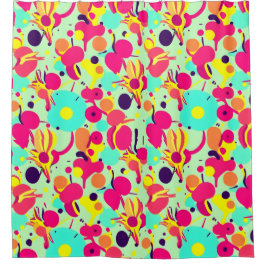 Cortina de ducha de arte pop funky
