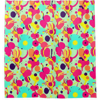 Cortina de ducha de arte pop funky