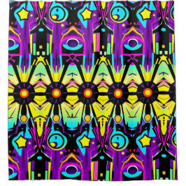 Cortina de ducha de arte pop retro - vibrante y lú