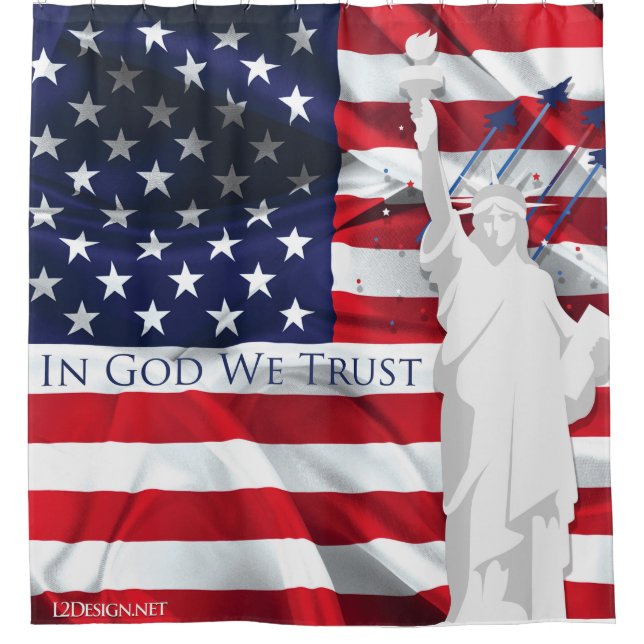 Cortina de ducha de bandera estadounidense (Anverso)