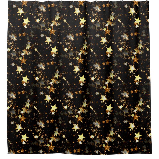cortina de ducha de baño de galaxia dorada (Anverso)