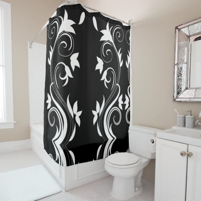 Cortina de ducha de baño de medianoche (In situ)