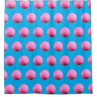 Cortina de ducha de bolas de golf rosa