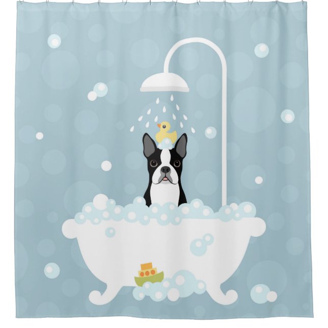 Cortina de ducha de Boston Terrier (Anverso)