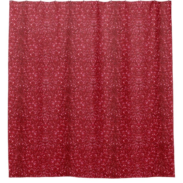 Cortina de ducha de brillo rojo falsa (Anverso)