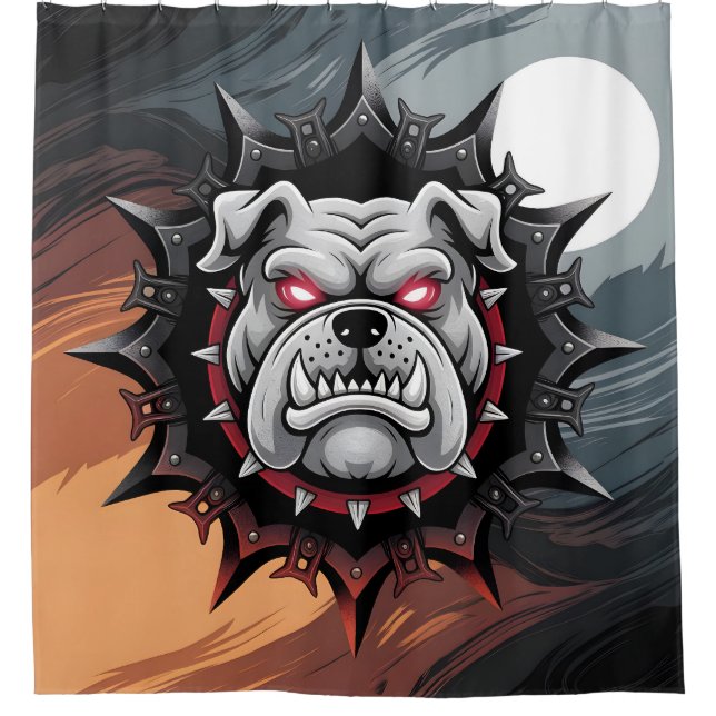 Cortina de ducha de Bulldog feroz (Anverso)