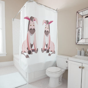 Cortina de ducha de burro rosa - Personalizable