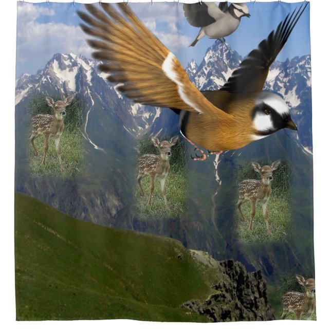 Cortina de ducha de caballos para niños (Anverso)