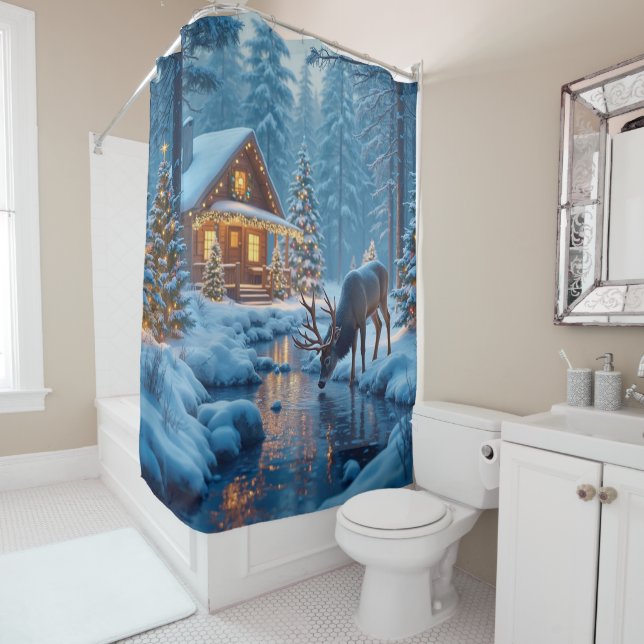 Cortina de ducha de cabina para navidades (In situ)