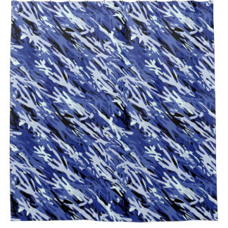 Cortina de ducha de camuflaje azul