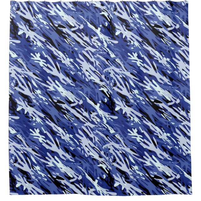 Cortina de ducha de camuflaje azul (Anverso)