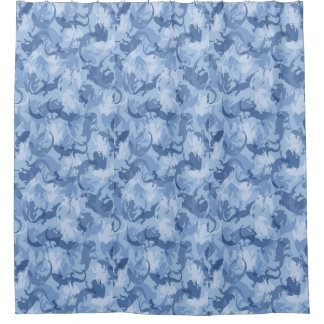 Cortina de ducha de camuflaje azul reptil