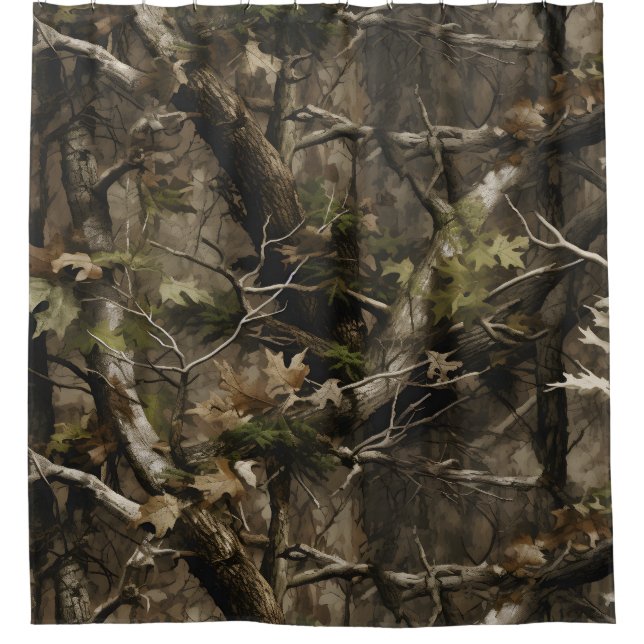 Cortina de ducha de camuflaje de árbol real (Anverso)