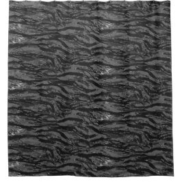 Cortina de ducha de camuflaje gris a rayas