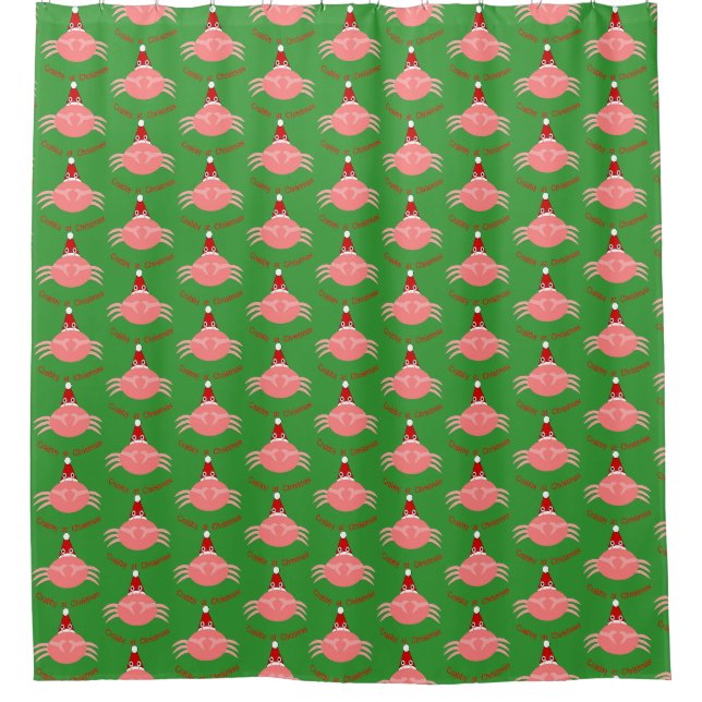 Cortina de ducha de cangrejo para navidades (Anverso)