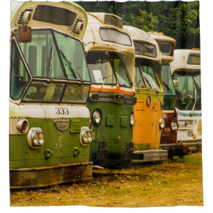 CORTINA DE DUCHA DE CEMENTERIO DE AUTOBUSES