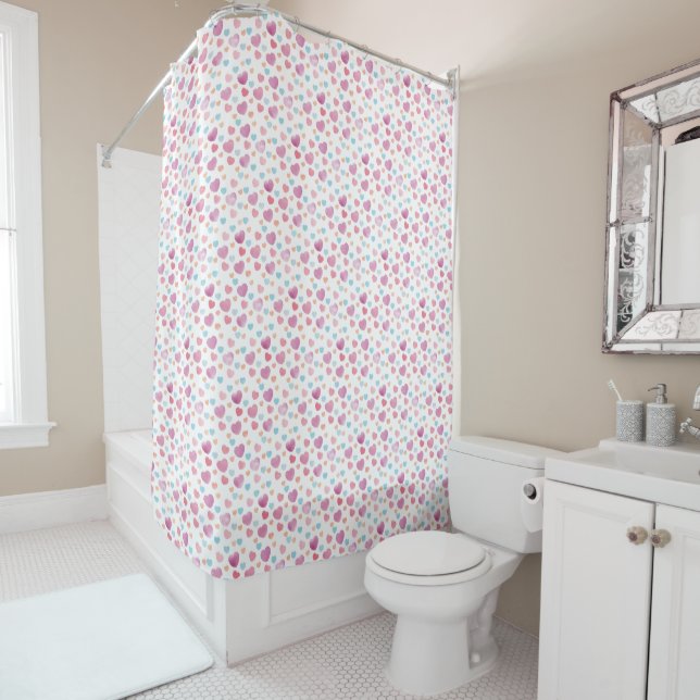 Cortina de ducha de corazón romántico – Elegante,  (In situ)