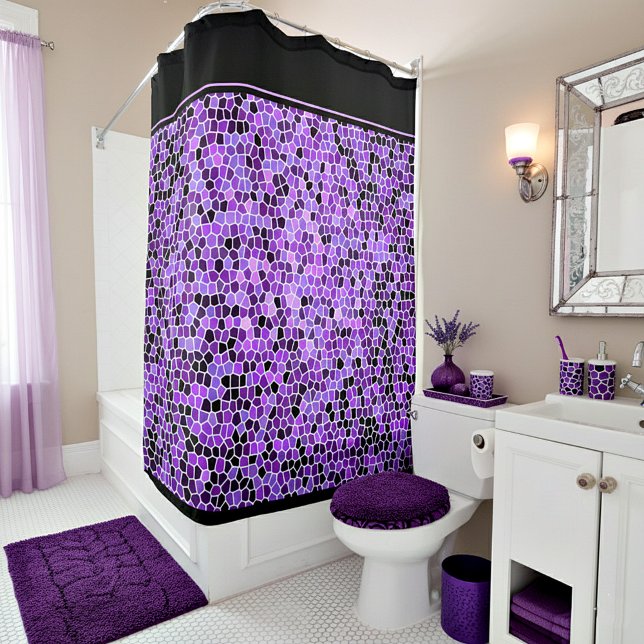 Cortina de ducha de cristal morado (Subido por el creador)