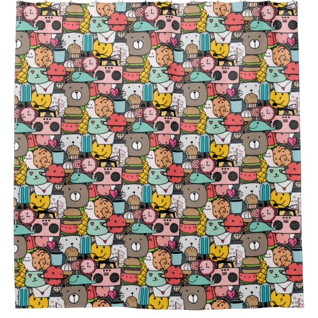 Cortina de ducha de cristales adorables (Anverso)